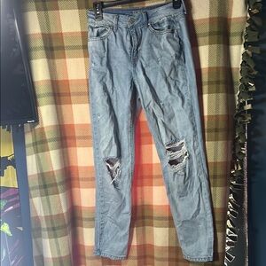 Distressed Light Blue Jeans